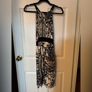Lace print black dresss